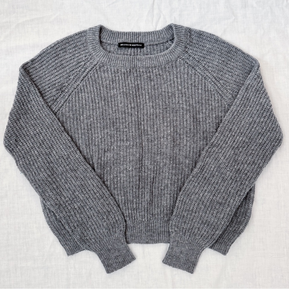 Brandy Melville Gray Knit Sweater - One Size